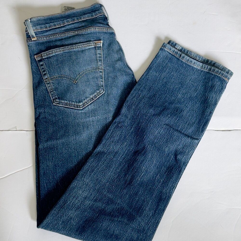Levis 505 Straight Fit Jeans Mens 34X34 Faded Blue Denim